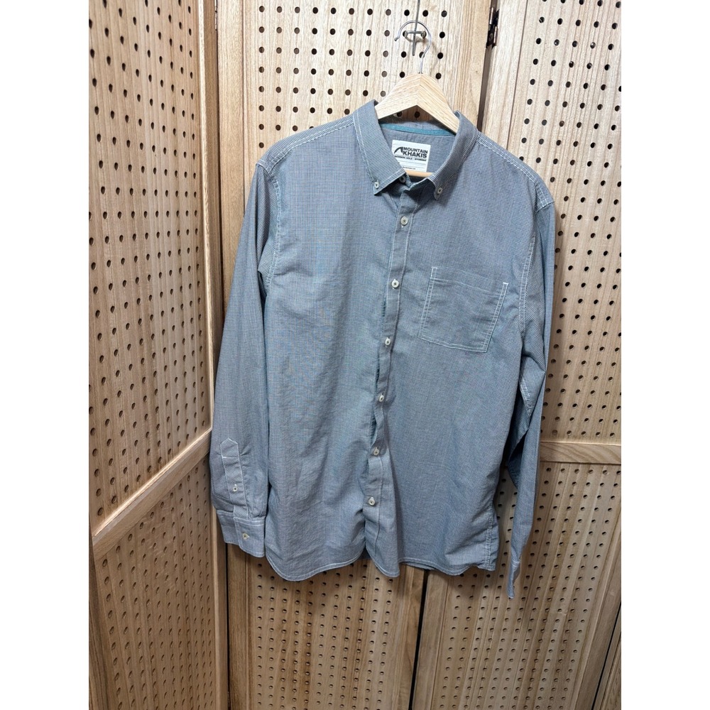 Mountain Khakis Mens Large Blue Micro Check Long Sleeve Button Down Shirt